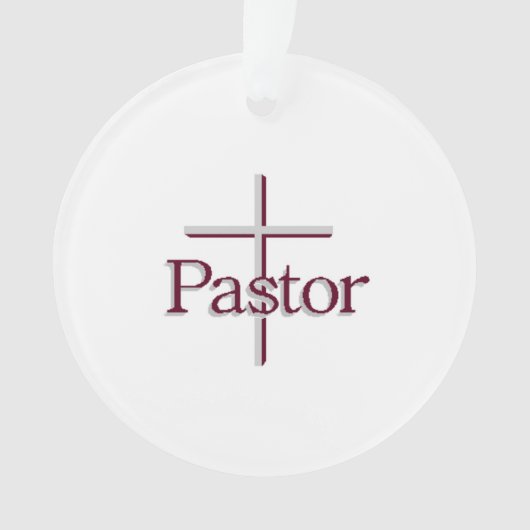 Pastor Gray Cross Ornament (Vorderseite)