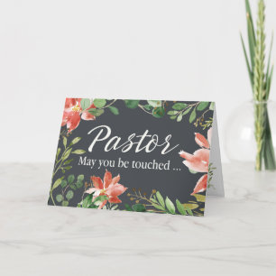 Pastor Gute Besserung Grün und Blumenrahmen Karte