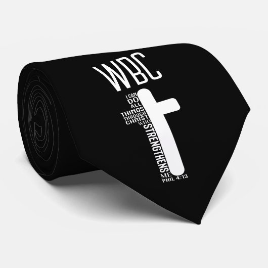 Pastor Initials Church Name Philippianer 4 13 Krawatte (Gerollt)