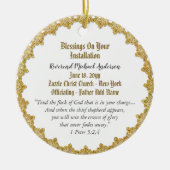 Pastor-Installations-Geschenk Personalisierter Pri Keramik Ornament (Vorne)