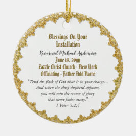 Pastor-Installations-Geschenk Personalisierter Pri Keramik Ornament