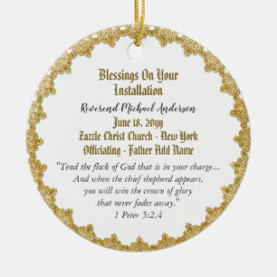 Pastor-Installations-Geschenk Personalisierter Pri Keramik Ornament