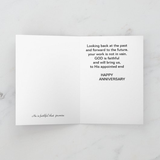 Pastor-Jahrestag Karte (Innenseite)