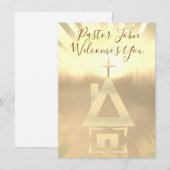 Pastor-Kreuz-Willkommens-Kirchenkarte (Vorne/Hinten)