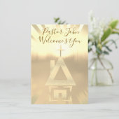 Pastor-Kreuz-Willkommens-Kirchenkarte (Stehend Vorderseite)
