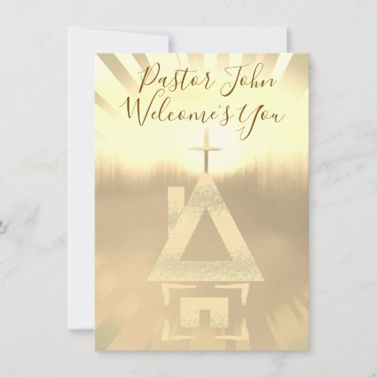 Pastor-Kreuz-Willkommens-Kirchenkarte (Vorderseite)