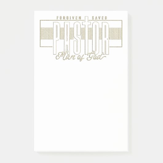 Pastor Man of God Post-it Notes Klebezettel (Vorderseite)