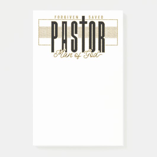 Pastor Man of God Post-it Notes Klebezettel (Vorderseite)