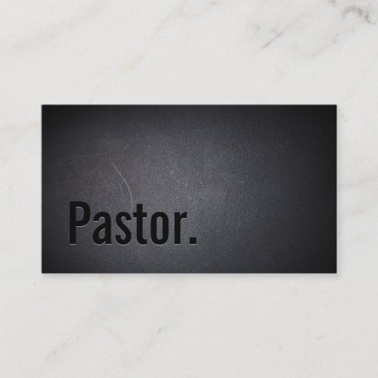 Pastor Minister Elegant Dark Minimal Visitenkarte (Vorderseite)