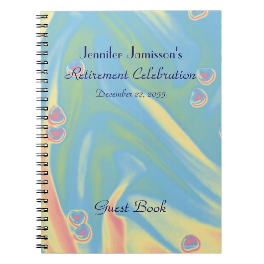 Pastor mit rosa Herz-Rente Party Gästebuch Notizblock (Vorderseite)