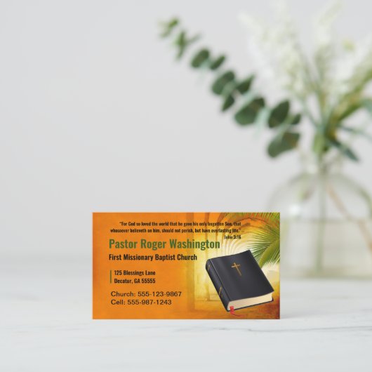 Pastor oder Deacon Bibelkirche Visitenkarte (Stehend Vorderseite)