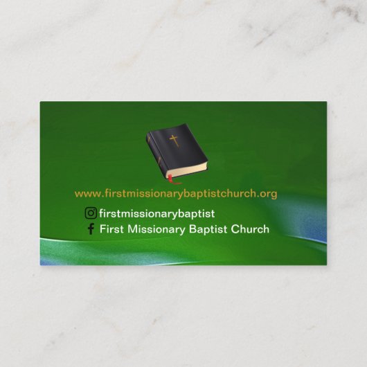 Pastor oder Deacon Bibelkirche Visitenkarte (Rückseite)