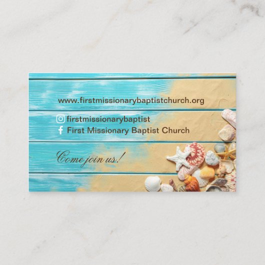 Pastor oder Deacon Bibelkirche Visitenkarte (Rückseite)