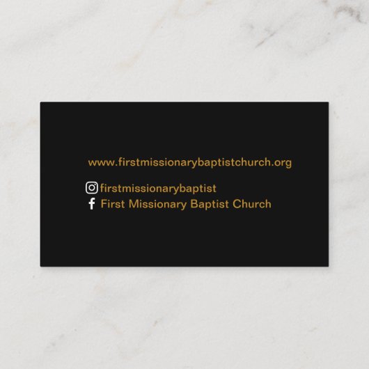 Pastor oder Deacon Bibelkirche Visitenkarte (Rückseite)