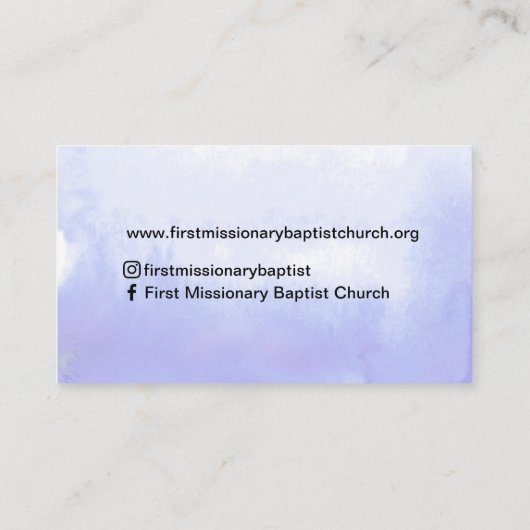 Pastor oder Deacon Bibelkirche Visitenkarte (Rückseite)