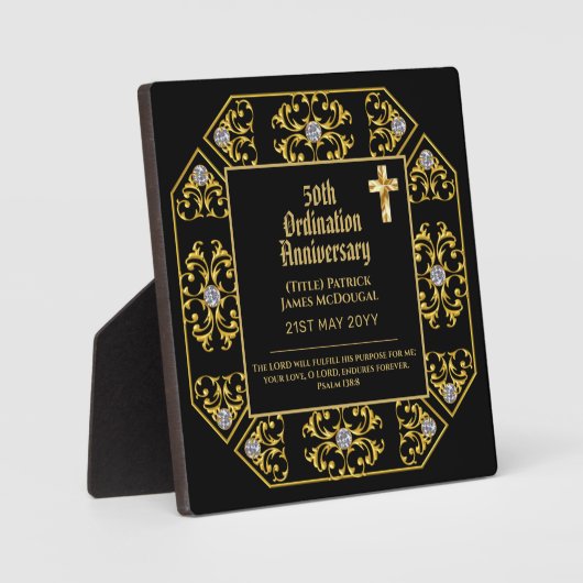 PASTOR Ordination Jubiläum Bibel Verse Geschenk Fotoplatte (Vorderseite)