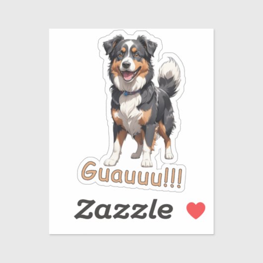 Pastor ovejero australiano aufkleber (Blatt)