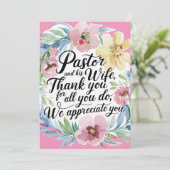 ✝️ Pastor Pastor's Ehefrau Anerkennung Jahrestag Dankeskarte (Stehend Vorderseite)