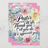 ✝️ Pastor Pastor's Ehefrau Anerkennung Jahrestag Dankeskarte (Vorne/Hinten)