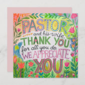 ✝️ Pastor Pastor's Ehefrau Anerkennung Jahrestag Dankeskarte (Vorne/Hinten)