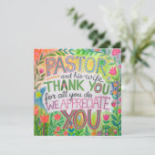 ✝️ Pastor Pastor's Ehefrau Anerkennung Jahrestag Dankeskarte (Stehend Vorderseite)