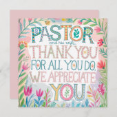 ✝️ Pastor Pastor's Ehefrau Anerkennung Jahrestag Dankeskarte (Vorne/Hinten)