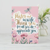 ✝️ Pastor Pastor's Ehefrau Anerkennung Jahrestag Dankeskarte (Stehend Vorderseite)
