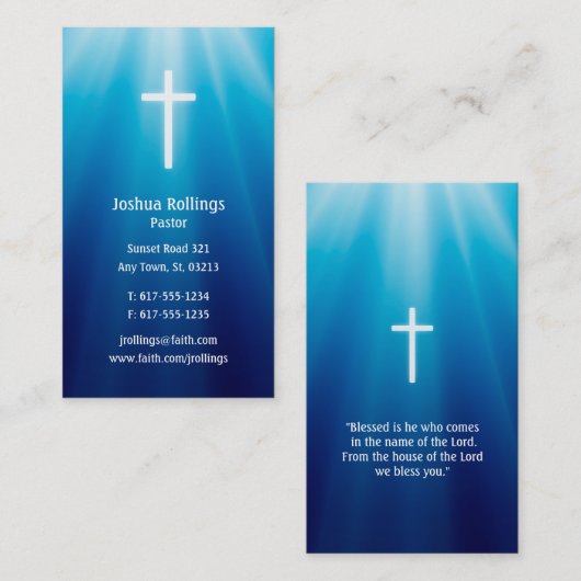 Pastor| Querformat Visitenkarte (Vorne/Hinten)