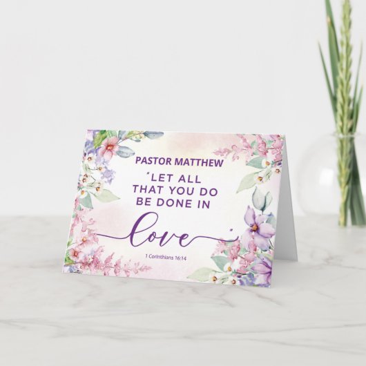 Pastor Religious Valentine's Day Liebe Scripture Karte (Vorderseite)
