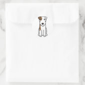 Pastor-Russell-Terrier-HundeCartoon Runder Aufkleber (Tasche)