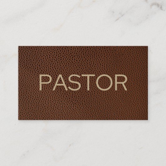 Pastor Rustic Brown Leather Church Visitenkarte (Vorderseite)