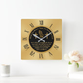 Pastor-Schrift - Geschenke oder Weihnachten Quadratische Wanduhr (Zuhause)