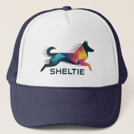 Pastor Shetland poligonal en amarillo y azul Truckerkappe