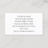 Pastor verblasst Schwarz Beängstigende Lederkirche Visitenkarte (Rückseite)