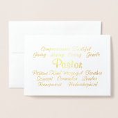 Pastor Vielen Dank Folienkarte (Vorderseite mit Umschlag)