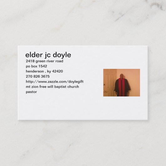 Pastor Visitenkarte (Vorderseite)