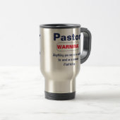 Pastor Warning Humour Travel Mug Reisebecher (VorderseiteRechts)