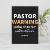 Pastor warnt alles, was Sie sagen oder tun Dankeskarte (Stehend Vorderseite)