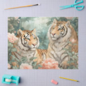 Pastor Watercolor Floral Tiger Decoupage Seidenpapier (Basteln)