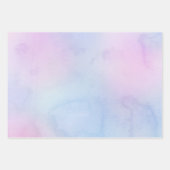 Pastor Watercolor Geburtsname Pink Lila Geschenkpapier Set (Vorderseite)