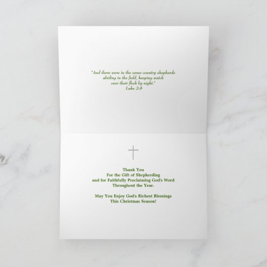 Pastor Weihnachtskarte Feiertagskarte (Innenseite)