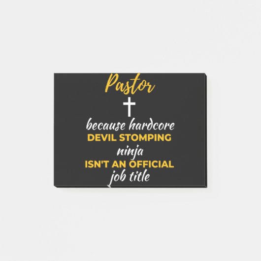 Pastor, weil Hardcore-Teufel-stampfender Ninja Post-it Klebezettel (Vorderseite)