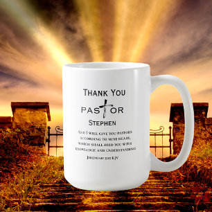 Pastor Wertschätzung Cross Scripture Personalisier Kaffeetasse
