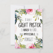 Pastor Wertschätzung Geschenk Pastor Danke Zitat (Vorderseite)