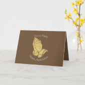 Pastor Wertschätzung mit betenden Händen Karte (Gelbe Blume)