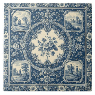 Pastoral Country Rural Folks French Toile Heritage Fliese