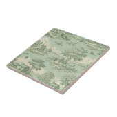 Pastoral Sage Green Toile Countryside Farm Scene 1 Fliese (Seite)