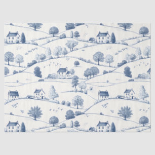 Pastorale Blaue Toile-Landschaft Klassisch Französ Seidenpapier