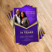 Pastorale Jubiläum Lila und goldene Rahmen Flyer