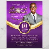 Pastorale Jubiläumsveranstaltung Lila und goldene Flyer (Vorne)